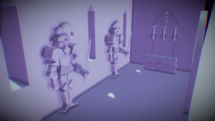 Medieval Hallway blockout 3D Model