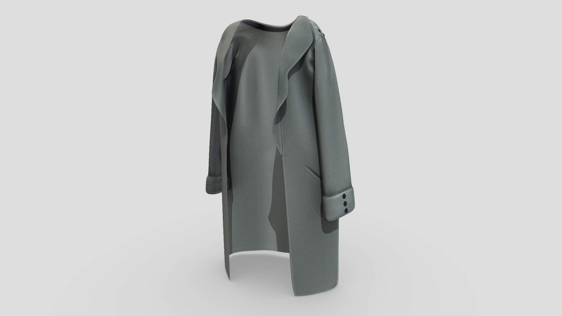 Female Over Shoulders Felt Coat - 3D model by 3dia (@3dia) [592ea14]