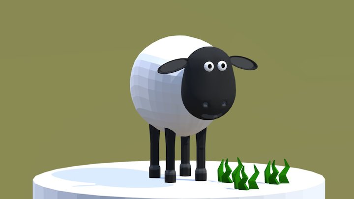 Low Poly Sheep 3D Model
