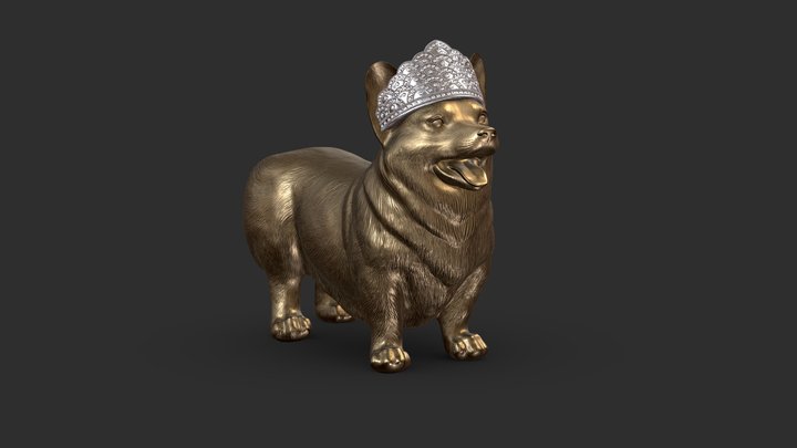 Royal Standing Corgi 3D Model