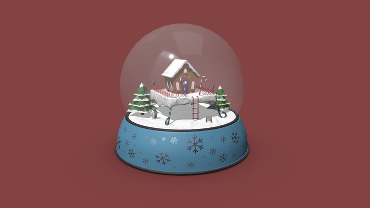 Snow Globe - Candy House 3D Model