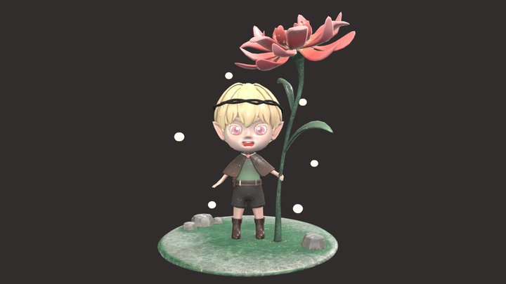 Chibi Elf Character 3D Model