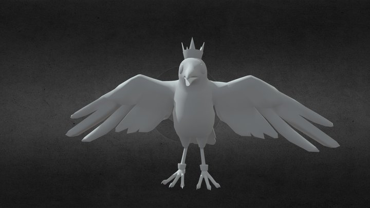 Angry King - Crow Raven (Non-Rigged) 3D Model