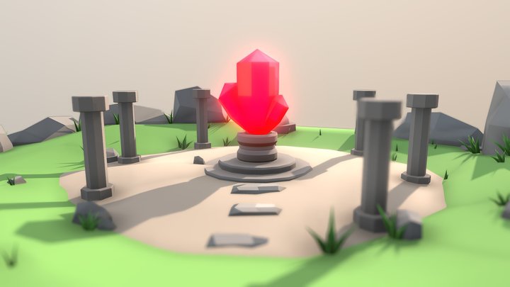 Game Level Design - Crystal Heart 3D Model