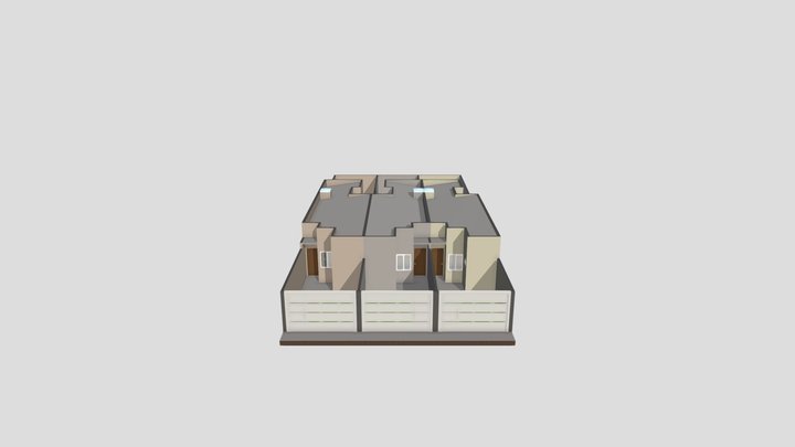 Modelo três casas 3D Model