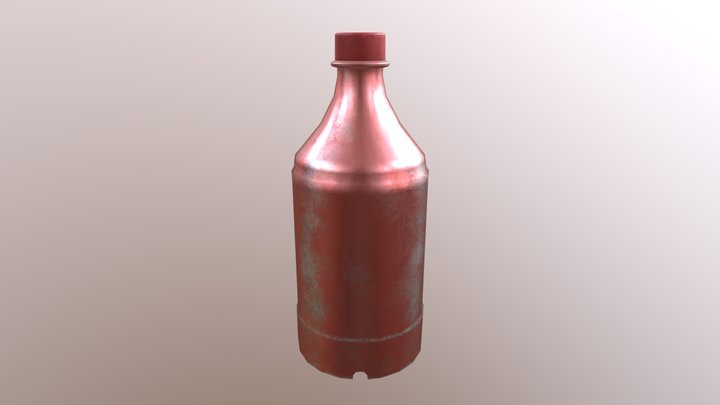 The Red Bottle w/ Texture 3D Model