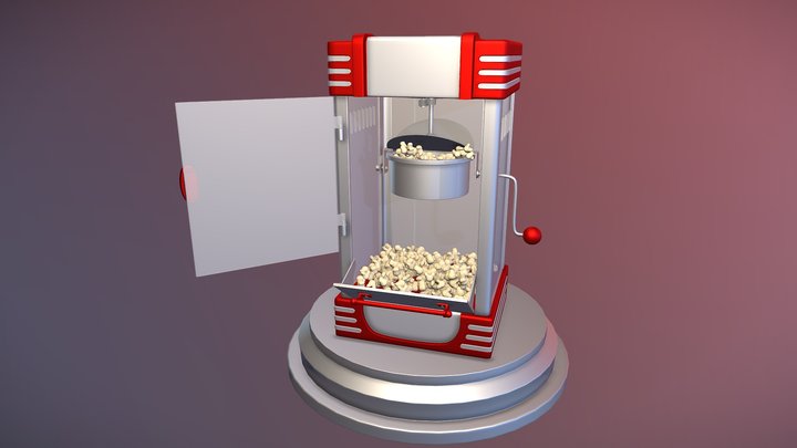 DAE Retro Kitchen Device - Popcorn Machine 3D Model