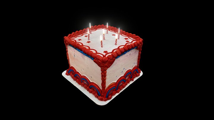 Wife's 28th Birthday Cake 3D Model