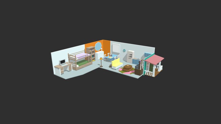 Low Poly Apartment Room