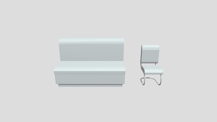 Sofa and Chair (No Texture and Lighting) v1 3D Model