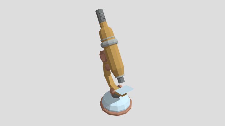 Mikroskop Low Poly Style 3D Model