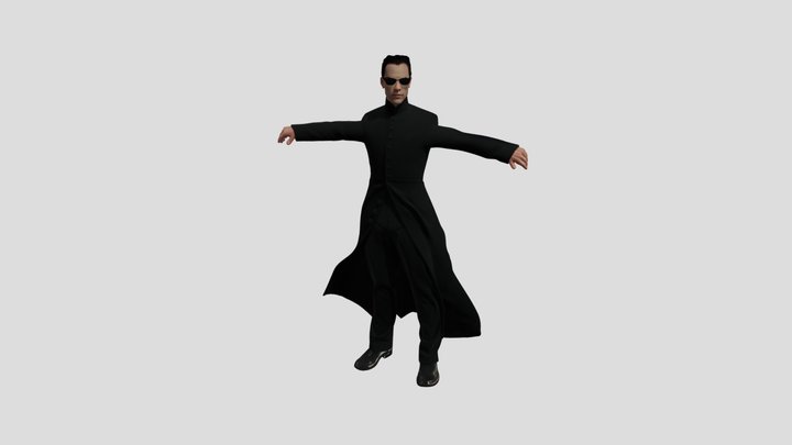 Neo Black Trench Coat Pose