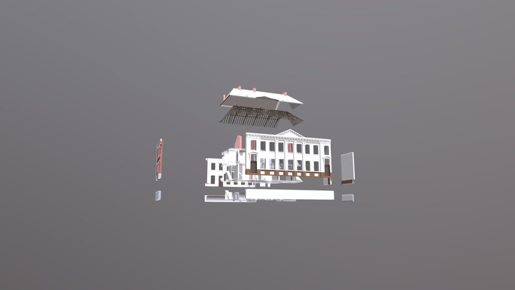 Maquette 3d éclatée prieuré