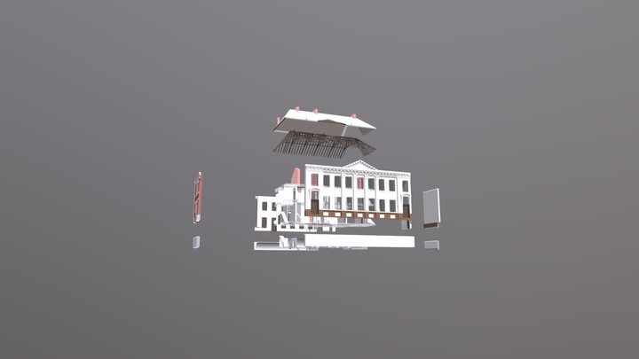 Maquette 3d éclatée prieuré