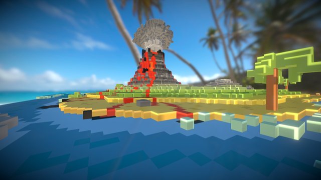 Volcano Island 3D Model