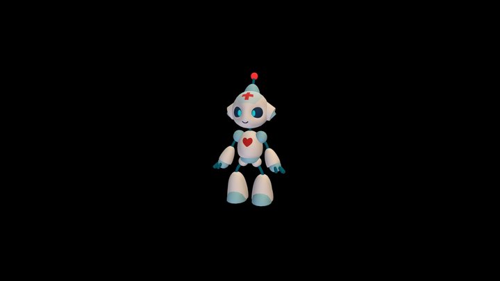 Animated Low Poly Robot - RoboDoc 3D Model