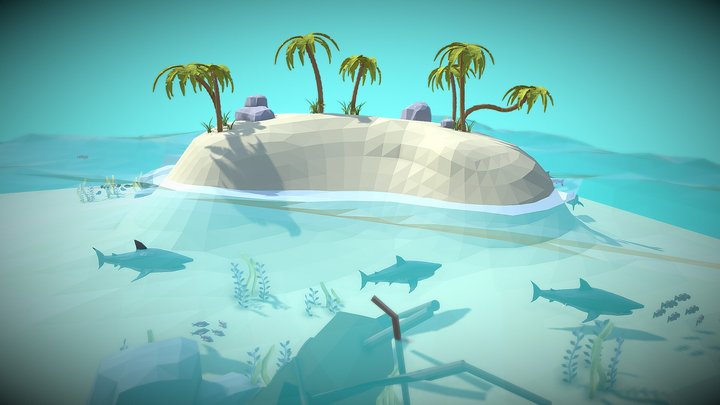 Low Poly Island 3D Model