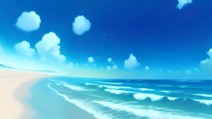 Skybox #2 - Sunny Day At The Beach (Anime Style) 3D Model