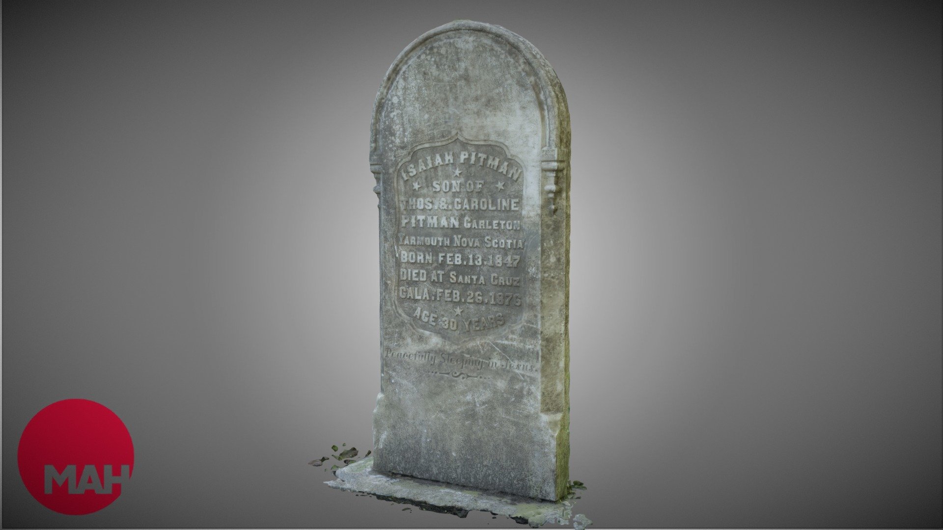Isaiah Pitman Tombstone