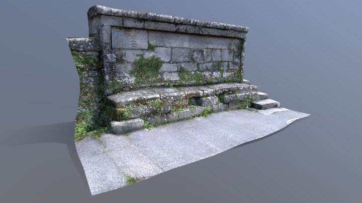 Old wall with waysign in Quimper - France 3D Model