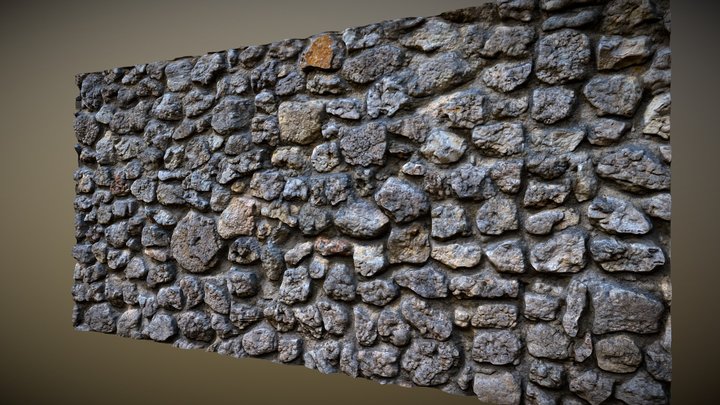 Photoscanned Old Stone Wall (2x4m) – Modello 3D gratuito STL