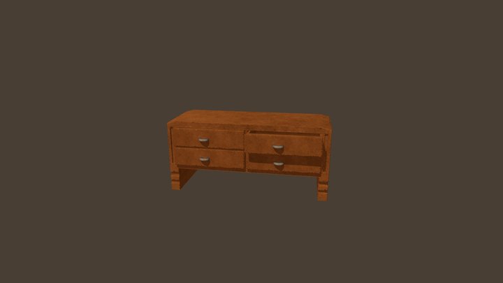 Sterilize 1970s furniture Dresser. 3D Model