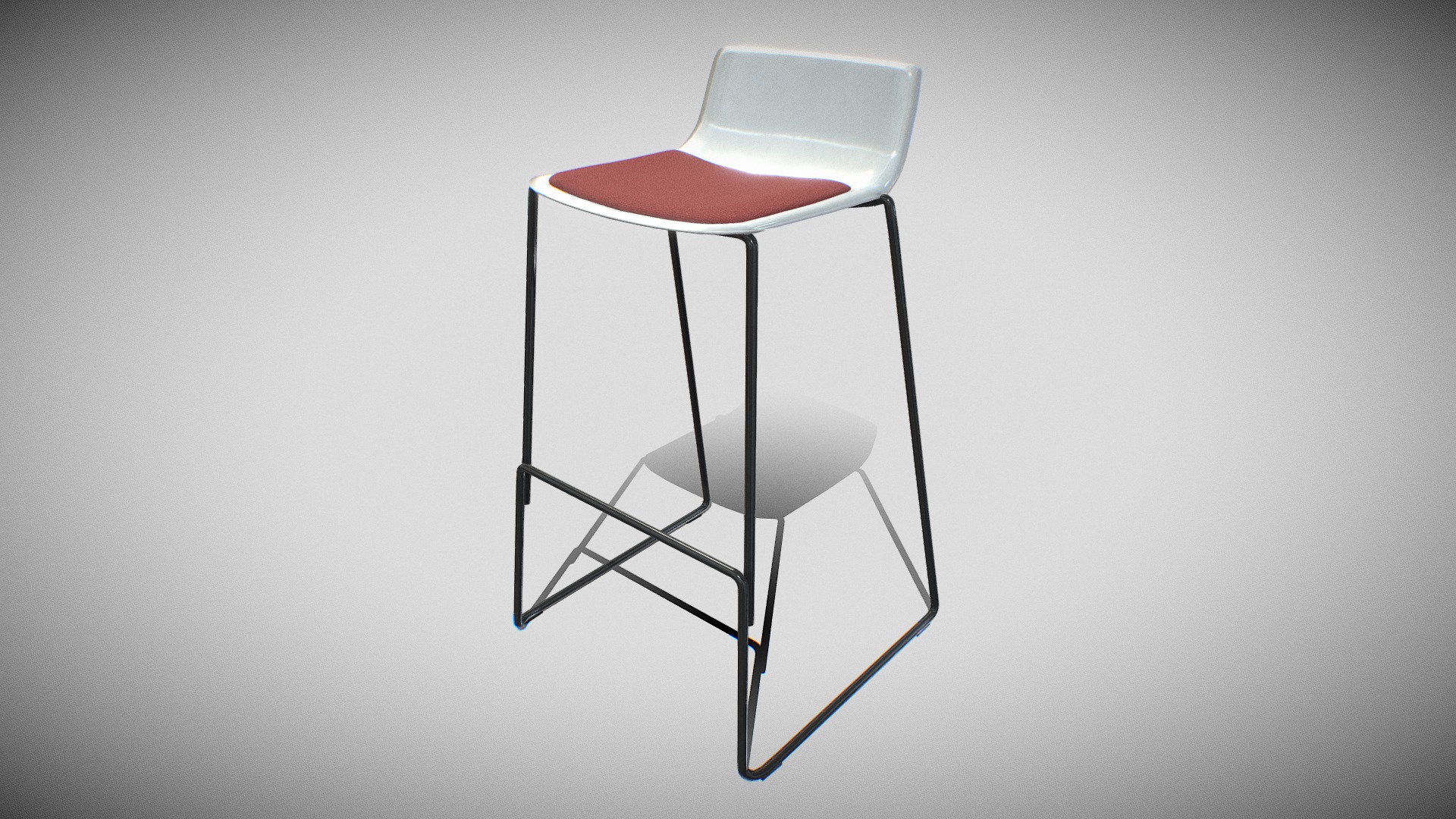 3D model PATo Stool-Model 4310 V-02-Black Painted - This is a 3D model of the PATo Stool-Model 4310 V-02-Black Painted. The 3D model is about a chair with a cushion.