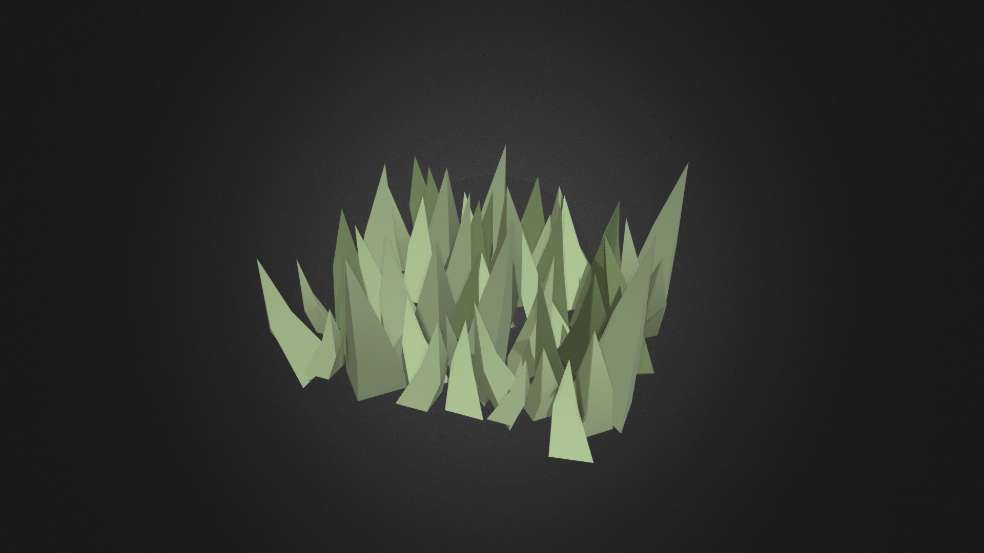 low poly grass clump