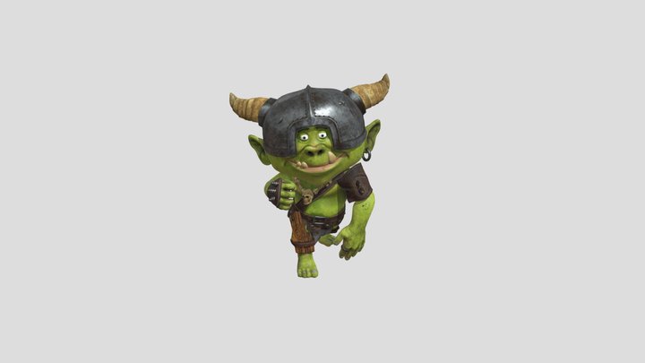 Small Green Troll Dancing 3D Animated Model 3D Model