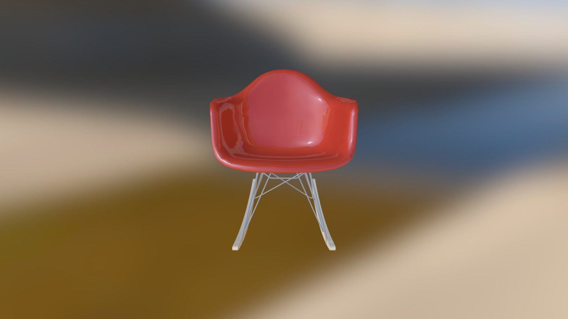 Shell Armchair Rocker Base 3ds 3D