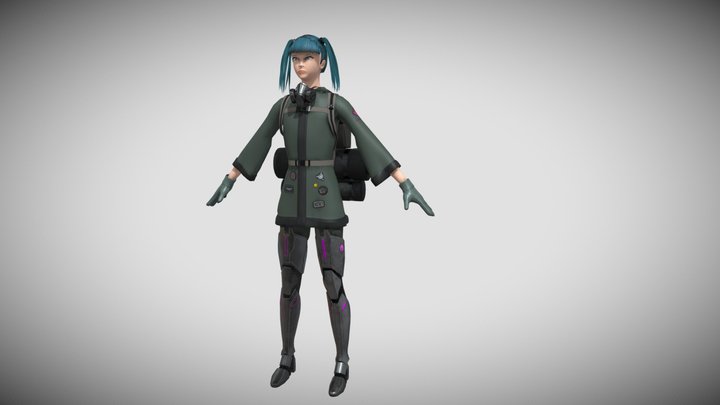 Backpack Girl 3D Model