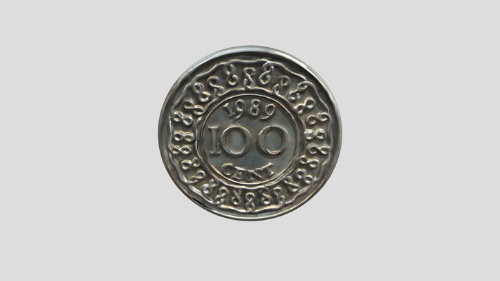 1989 Suriname 100 Cent coin 3D Model
