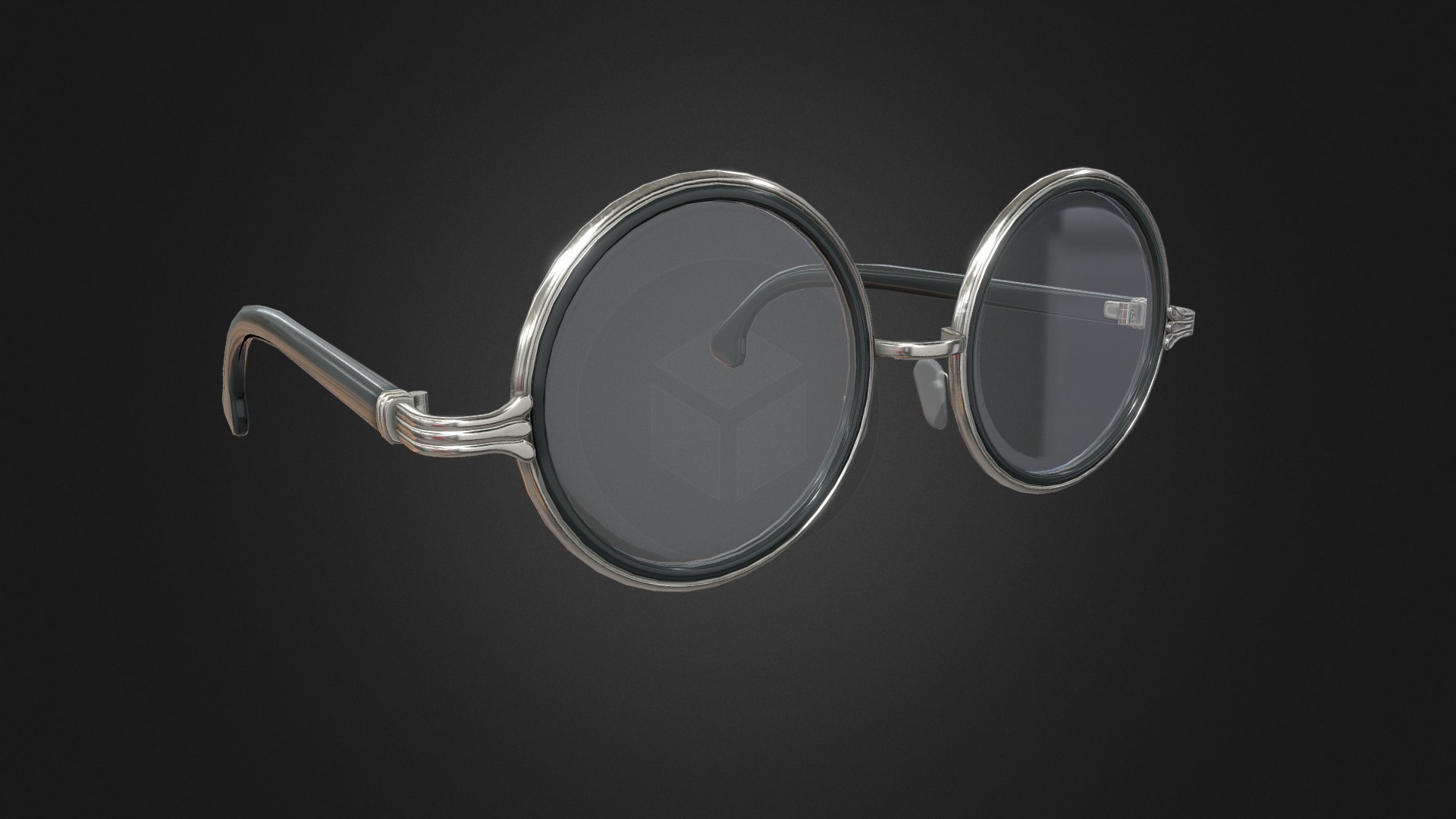 3D model Glasses Metal Frame Retro Classic Vintage Black - This is a 3D model of the Glasses Metal Frame Retro Classic Vintage Black. The 3D model is about a pair of glasses.