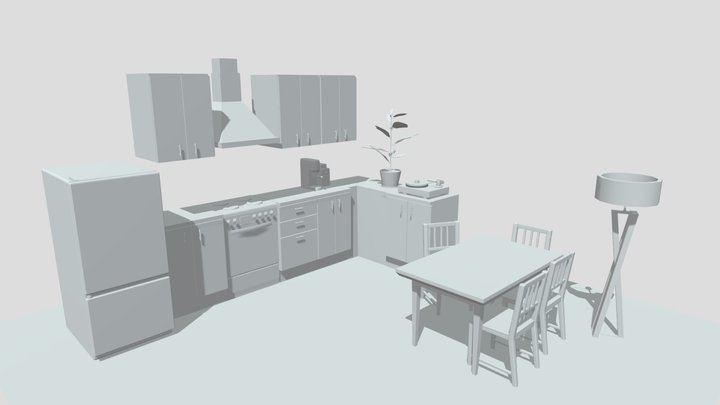 Kitchen objects. Blocking. 3D Model