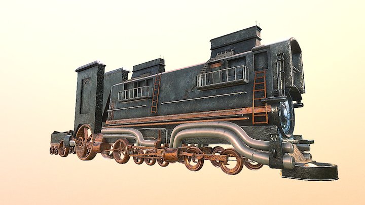 Steam Locomotive 3D Model