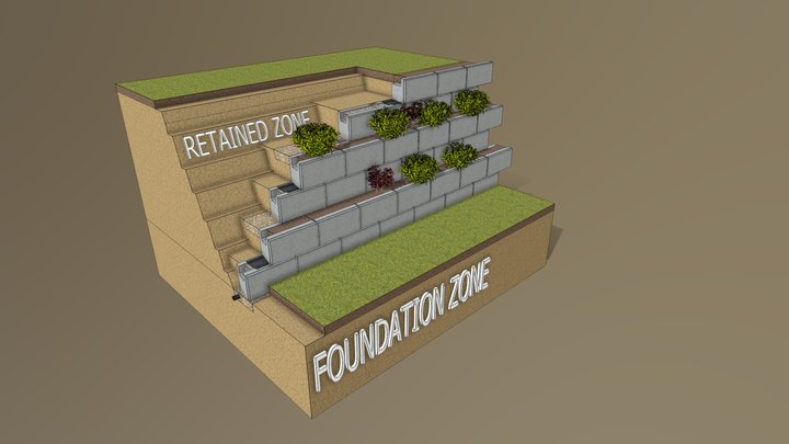 MagnumStone Plantable Retaining Wall 3D Model