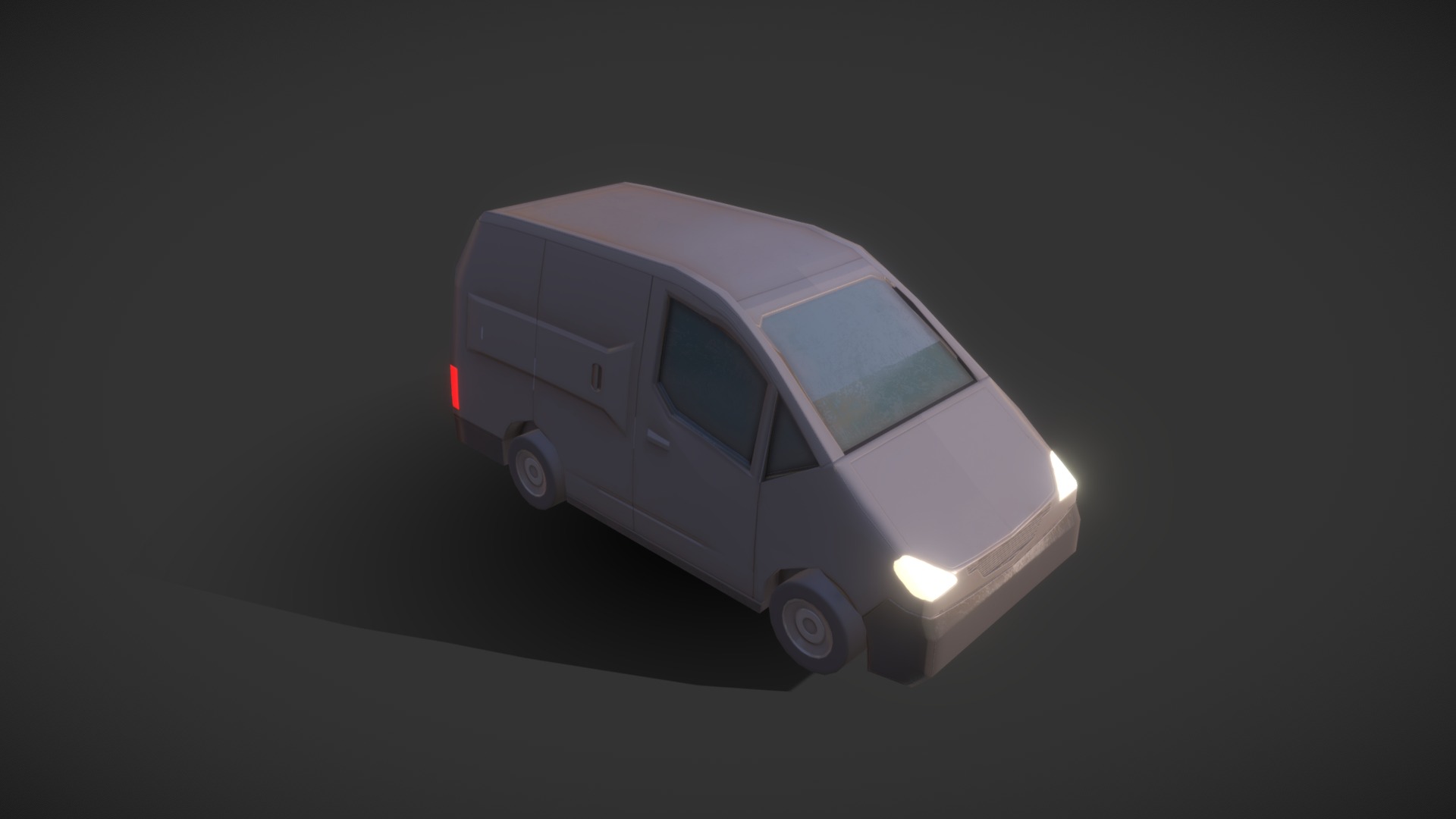 3D model Van – Gray - This is a 3D model of the Van - Gray. The 3D model is about a small white car.
