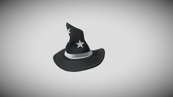 Black Wizard Hat 3D Model