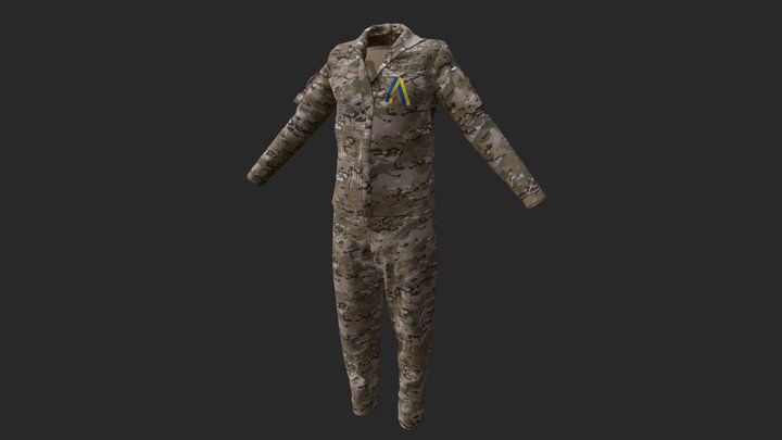 Support Ukraine. Look 2. Military uniform 3D Model