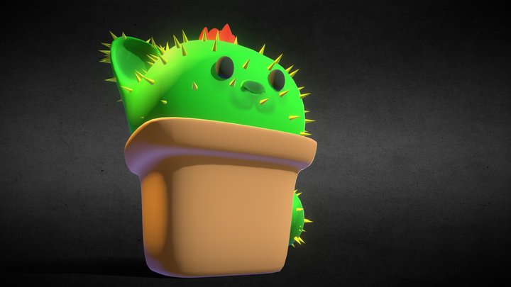 gato cactus 3D Model