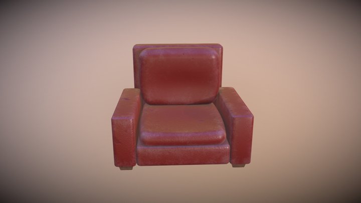 Red Armchair 3D Model