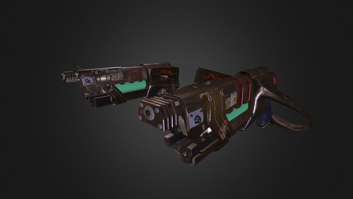 Futuristic Guns 3D Model