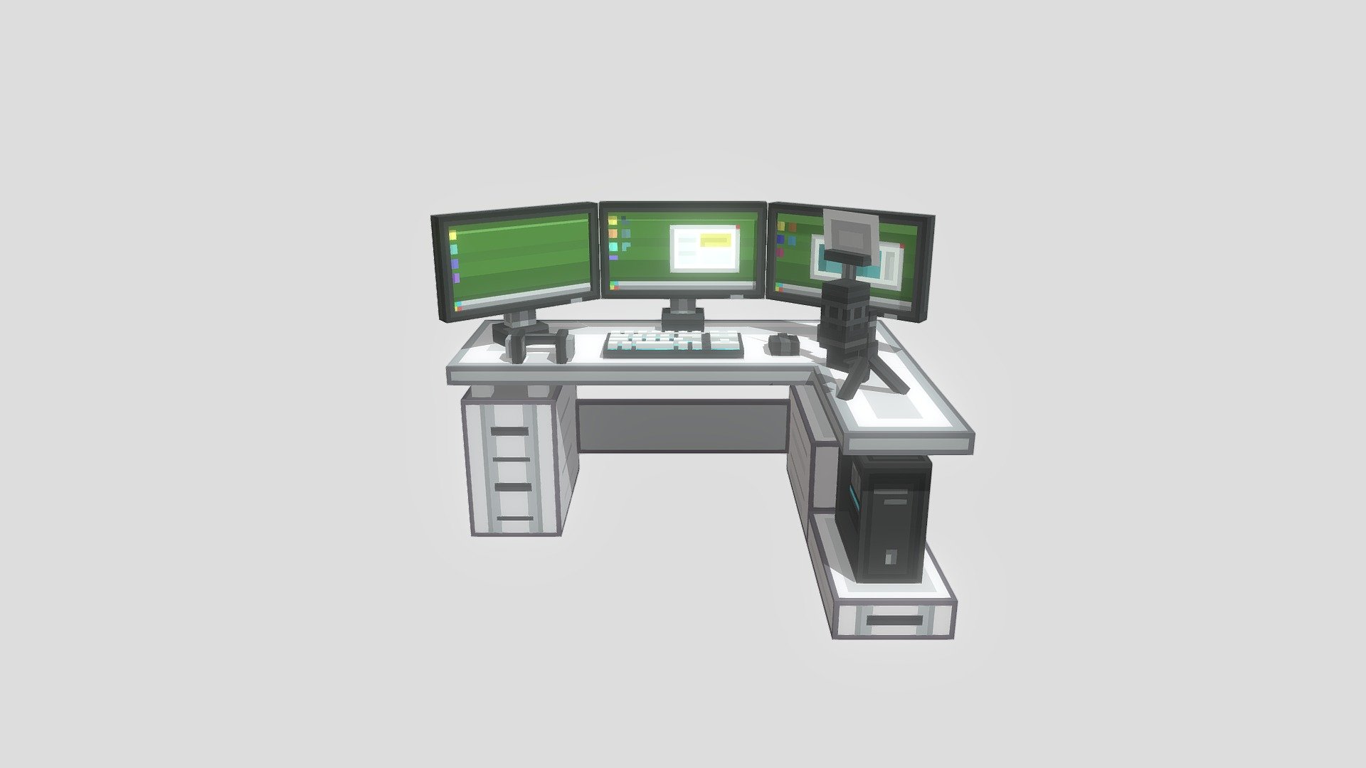 Gaming Desk 3 / 3D MODELING 3D model by Emrily [595e0bc] Sketchfab
