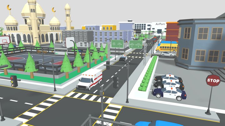 Low Poly Mega Pack-Low Poly City 3D Model