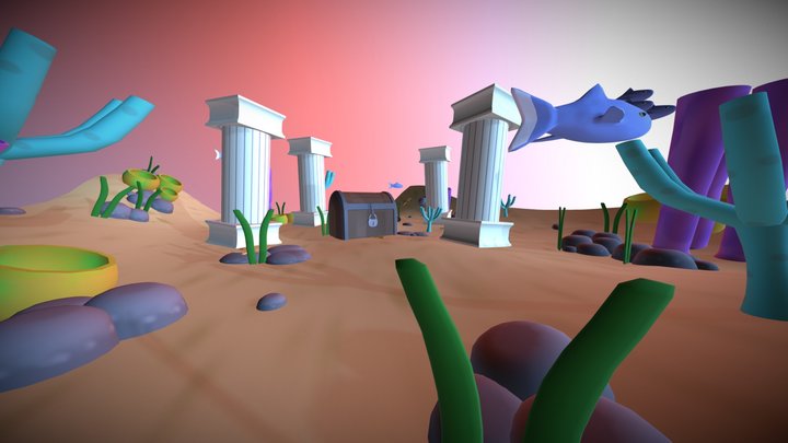 Lost Treasure Environment - Underwater 3D Model