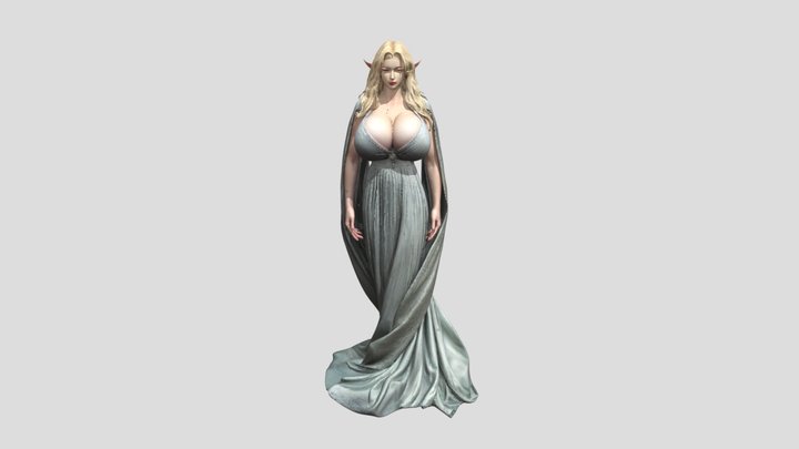 Moonlit Elven Gown 3D Model