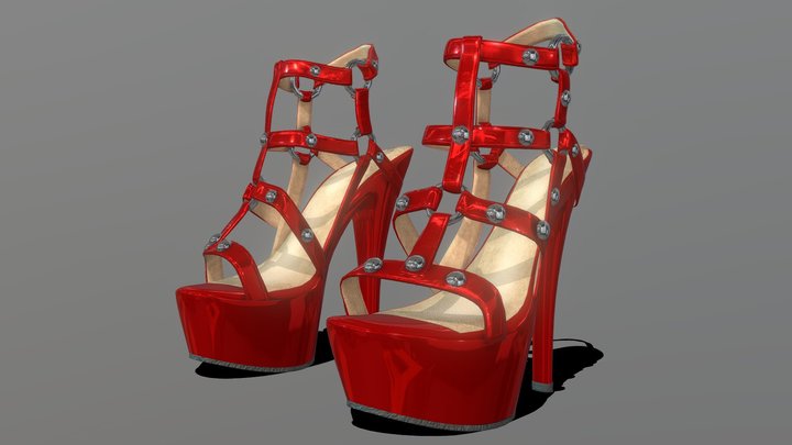 Caged Heels V1 3D Model