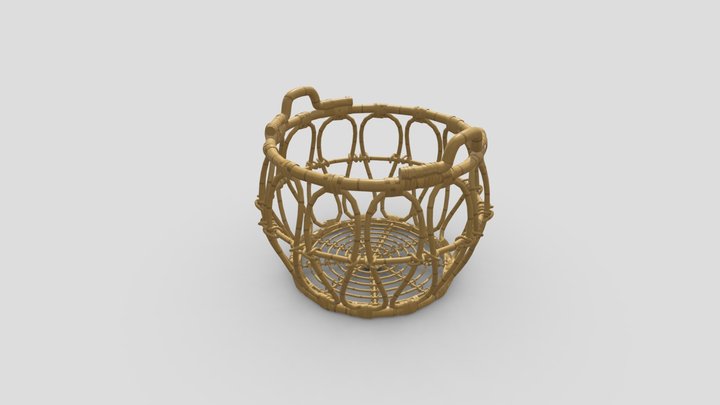 Round Braided Basket Snidad - No Scan! 3D Model