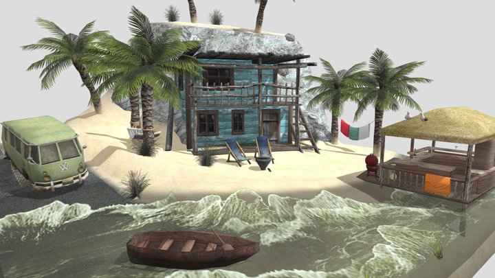 DAE Diorama - By the ocean 3D Model