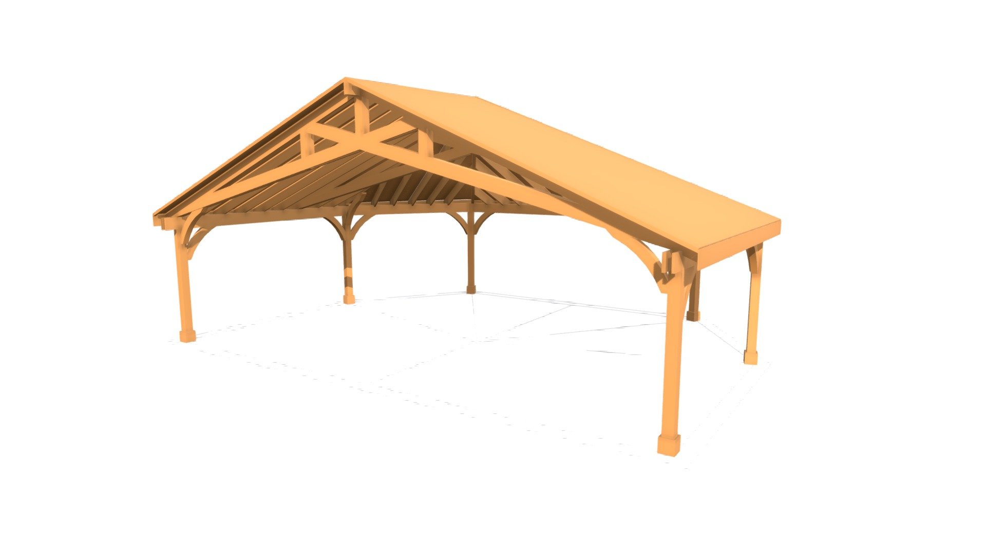 Custom Pavilion 32 ft L x 42 ft W - 3D model by Forever Redwood ...